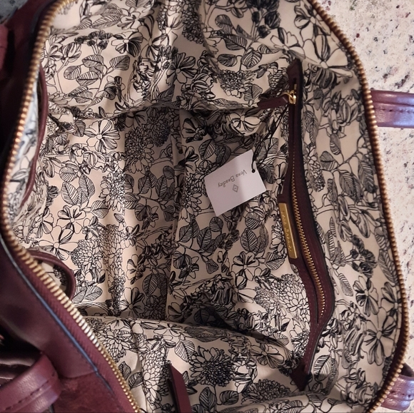 NEW Vera Bradley Mallory Bittersweet Chocolate Tote Leather & Suede Handbag NWT - Picture 2 of 4